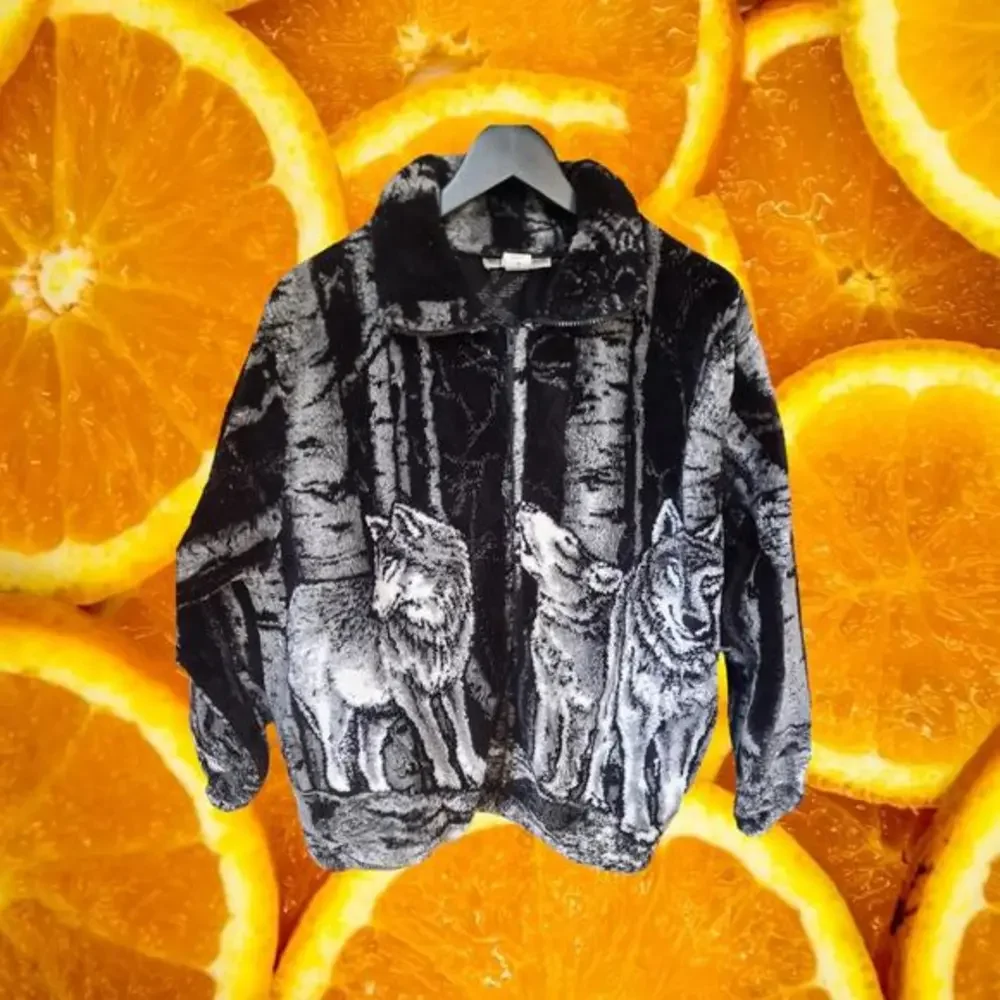 Seventh Avenue Wolf Black and White Jacket Size Medium‎